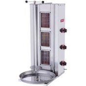 Resim eurofaz Işıkgaz Silverinox Endüstriyel Doğalgazlı 3 Radyanlı Döner Ocağı Makinesi 