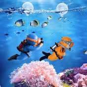 Resim 2 adet Canlı Diver Akvaryum Süsleri - Etkileşimli Yüzen PVC Aksesuarları, Canlı Deniz Ortamı ile Balık Tankı Sahne için Mükemmel - Turuncu ve Mavi Şanslar, Unutulmaz Bir Akvaryum Atmosferi Yaratmak İçin İdeal, Balık Tankı Aksesuarları | Canlı Akvaryum Süsleri | Renkli Tasarım, Akvaryum Aksesuarları 