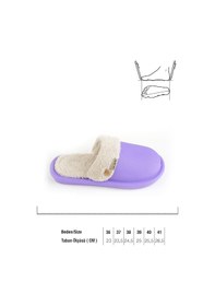 Resim Gezer 13577 Eva İçi Kürklü Islak Zemin Kışlık Ev Bahçe Kadın Terliği Çok Renkli 