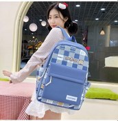 Resim Novahub Dört Parçalı Sırt Çantası Seti Çizgi Film Renk Bloğu Kadın Sırt Çantası Ortaokul Öğrenci Okul Çantası Pembe Pembe 