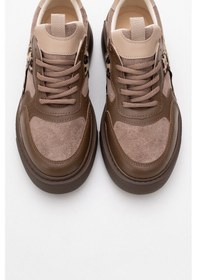 Resim Luvi Shoes Drea Kahverengi Desenli Kadın Günlük Sneakers Kahverengi 