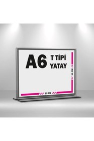 Resim MESAGLASS T Tipi A6 Pleksi Föylük Broşürlük-yatay A6 Föylük-50 Li Paket 