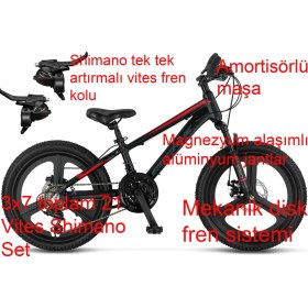 Resim Ümit Accrue 2d 20 Jant 21 Vites Mekanik Disk Fren Dağ Bisikleti 2056 (115 ile 140 cm Arası Boy) 