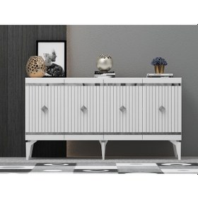 Resim 150 CM LENORA KONSOL BEYAZ-GÜMÜŞ 