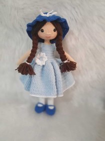 Resim Mavi Dudu Bebek Amigurumi Örgü Oyuncak 