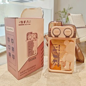 Resim Qqtabc Çocuk Pipetli Kupa Öğrenci Çift Içmeli Plastik Kare Kupa (Yurt Dışından) 