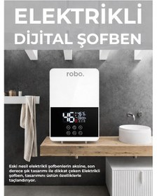 Resim Dijital Akıllı Şofben - Duş Başlığı li Beyaz 