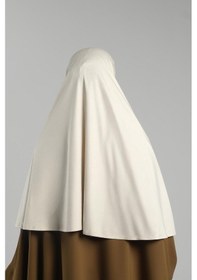 Resim Hürrem Bone Bej Pratik Hazır Geçmeli Tesettür Eşarp Viskon Pratik Namaz Örtüsü 2201 12 BEj 