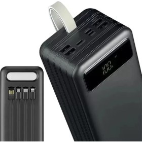 Resim Powerway TX60 Siyah 60000 Mah Çoklu Çıkış Dijital Göstergeli Ekstra Kablolu Powerbank 