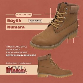 Resim 45 46 47 48 49 50 Numaralarda TLAND0802 KUM Nubuk Timber land Style Kışlık Büyük Numara Erkek Bot Sıcak Astar Rahat Ge 