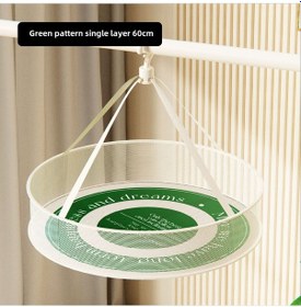 Resim Yifomall Yeni Tip Yeşil 60cm Dairesel Çamaşır Kurutma Sepeti - Çocuk Giyim, Çorap, Triko İçin 80g Yoğun Ağ Kumaşı İle Dışarıda Veya Evde Kullanım Diğer 