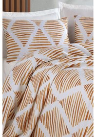 Resim Baskılı Pike Takımı Çift Kişilik Segment Hardal Hardal 