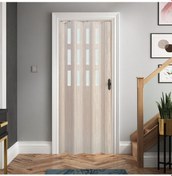 Resim Faran Dekorasyon 72 x 230 Akçaağaç Renk Camlı Pvc Akordiyon Katlanır Kapı - FRNAKMODEL-126 
