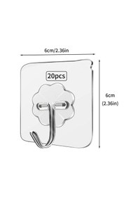 Resim Pratik 12 Adet Güçlü Şeffaf Duvar Askısı Askılığı Yapışkan Kancalı Mutfak Banyo Askı Açık Gri 