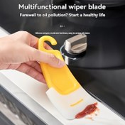 Resim Mutfak Kazıyıcı, Kolay Temizlik İçin Çok Fonksiyonlu Silecek Bıçağı - Tekrar Kullanılabilir, Orta Sertlikte, Plastik Sap - Oturma Odası, Yatak Odası, Banyo, Tuvalet ve Mutfak İçin Çok Yönlü Temizleyici, Elektriksiz 