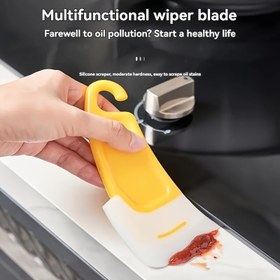Resim Mutfak Kazıyıcı, Kolay Temizlik İçin Çok Fonksiyonlu Silecek Bıçağı - Tekrar Kullanılabilir, Orta Sertlikte, Plastik Sap - Oturma Odası, Yatak Odası, Banyo, Tuvalet ve Mutfak İçin Çok Yönlü Temizleyici, Elektriksiz 