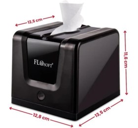 Resim Flora Modern Peçetelik, Dekoratif Peçete Dispenseri ve Düzenleyicisi F290 Siyah 