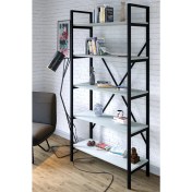 Resim Ceramical Metal Ayaklı 5 Raflı Kitaplık - 90x180cm - Beyaz 