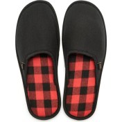 Resim Twigy Twigy kare Siyah Erkek Ev Terliği Ses Cıkarmaz Taban 