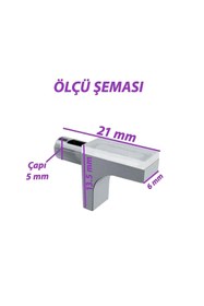 Resim GLASWEN Raf Pimi Düz Vantuzlu Cam Ahşap Metal Raf Tutucu Çivisi Mobilya Dolap Pimi (50 Adet) 