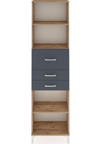 Resim Arges Dolap 3 Raflı 3 Çekmeceli 60x30x221 Çam-antrasit Atlas Çam 