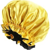 Resim Sones Tjm-443a Çift Katmanlı Saten Büyük Dantel Gece Şapkası Yuvarlak Şapka Kemoterapi Şapkası, Boyut: Tek Beden Ayarlanabilir Sarı Çok Renkli 