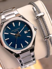 Resim Lee Cooper İtalyan Tasarım Bileklik Hediyeli 2 Yıl Garantili 5 Atm Erkek Kol Saati Elc.08252.390 Gümüş 