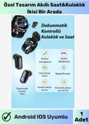 Resim Wintoup Honor&Poco Uyumlu Akıllı Saat Sağlık Takibi&Fotoğraf Kontrolü Smart Watch+Bluetooth Kulaklık 