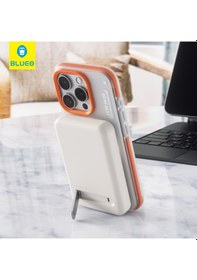 Resim 10000 Mah Magsafe Powerbank 15 W Kablosuz 20 W Pd Type-c Hızlı Şarj Standlı Manyetik Yedek Batarya Beyaz 