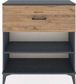 Resim Arges Şifonyer Tek Raflı Tek Çekmeceli 88x30x96 Antrasit-çam Antrasit 