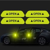 Resim 4 Adet Yansıtıcı Araba Kapı Etiketi Emniyet Açılış Uyarı Reflektör Bant 4pcs Green 