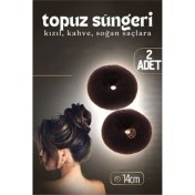 Resim Kahve Saç Topuz Süngeri 2 Adet 14 cm Çap 6 cm Kalınlık 