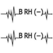 Resim Bt46S Kalp Ritmi Desenli B Rh Negatif Kan Grubu Etiketi 2Li Set 