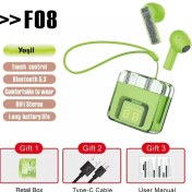 Resim Zengezur Karler Bass F08 Dijital Şarj Göstergeli Tws Bluetooth Kulaklık - Yeşil 