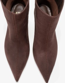 Resim Luvi Shoes Nuvıa Kahverengi Süet Sivri Burunlu Kadın Topuklu Bot Süet Kahve 