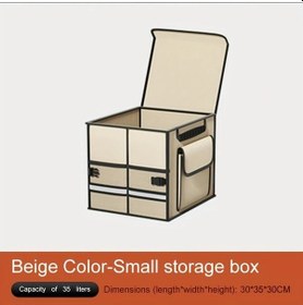 Resim Gateesat Bej Renkli Küçük Katlanır Bagaj Organizatörü Kapaklı Çok Bölmeli Suv Depolama Kutusu 