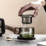 Resim Çok Amaçlı Cam Çay Bardağı ve Demlik - 7.43oz, Yüksek Borosilikat Cam, Yaprak Çay & Kahve için Mükemmel, Sevgililer Günü için İdeal Hediye 