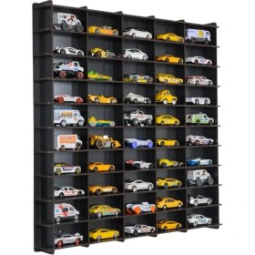 Resim Storemax 50 Araç Oyuncak Araba Rafı, 1:64 Ölçek Uyumlu Metal Oyuncak Araç Garaj Duvar Vitrini-Mavi 