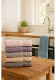 Resim 6'lı Mutfak Havlusu Seti 30x50 Cm %100 Pamuk Doku Yumuşak Clara 