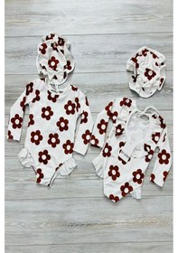 Resim My Kids Wear Şapkalı Sırtı Fırfırlı İp Askılı Çiçekli Mayo Kırmızı - Lacivert 