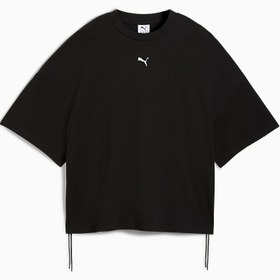 Resim DARE TO Ruched Kadın Geniş Kesim Tişört 