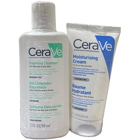 Resim Cerave Set - Köpüren Cleanser 88 Ml + Moisturising Cream Kuru Ve Çok Kuru Ciltler İçin 50 Ml 