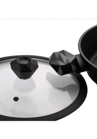 Resim Diamond Silikon Kenarlı 22 Cm Cam Tencere Kapak Ve Elmas Model Te 