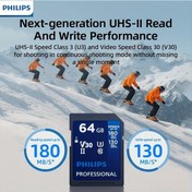 Resim Sunshine011 Phılıps 64gb V30 Yüksek Hızlı Sd Kart 4k Uhd Video Kaydı Hızlı Okuma Yazma 180mbs 