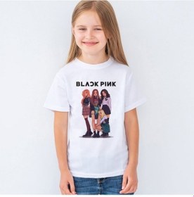 Resim Blackpink Baskılı Unisex Çocuk Tişört T-Shirt Mr-06 Beyaz 