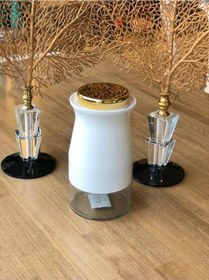 Resim Sembol Silidir 20 Cm Kavanoz White-Gold Kıtchenart-115 