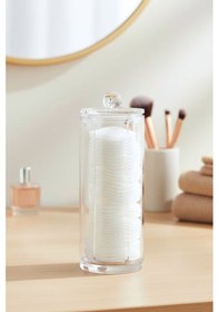 Resim Vivart 3 Lü Kapaklı Pamukluk Ve Disklik Seti Çok Amaçlı Makyaj Organizeri Şeffaf 