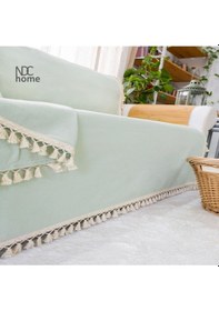 Resim Dnc Home Tekstil Ndchome Premium Keten Adaçayı Ponponlu Koltuk Örtüsü 170 X 220 