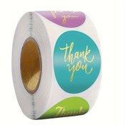 Resim 500 adet Altın Yazı Teşekkür Etiketi 2.54 cm Düğün Parti Hatıraları Zarf Posta Malzemesi Ambalaj Mühürleme Kırtasiye Etiketi 