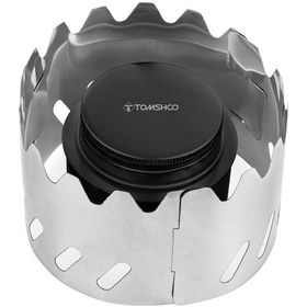 Resim Symbee Hafif Alüminyum Kamp Ocağı - Rüzgarlık Ve Kapaklı Portatif Pişirme Aleti Siyah 